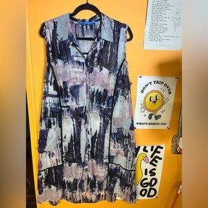 Simply Vera Vera Wang Artistic Blue and Purple Dress 2x